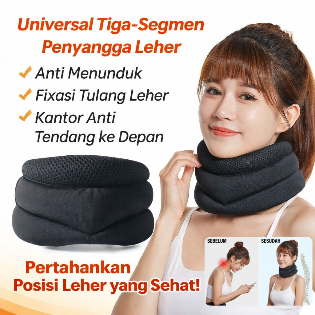[Pengiriman 24 Jam] Penyangga Leher Spons Tiga Lapis/Penyangga Leher Elastis Tinggi Bernapas/Dekompr