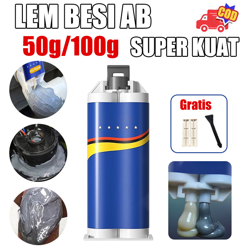 50g/100g Lem Ab Besi Super Kuat Tahan Panas Lem Perekat Lem Ab Epoxy Penambal Besi Lem Tangki Bensin