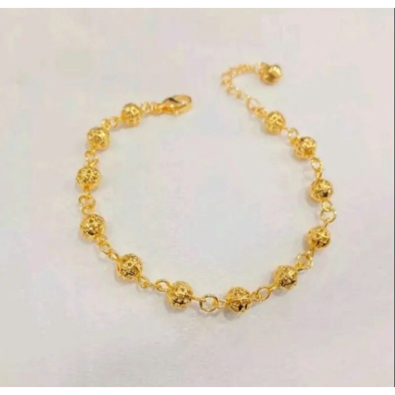 Gelang titanium motif bola rosegold fashion wanita modern anak remaja anti luntur dan karat