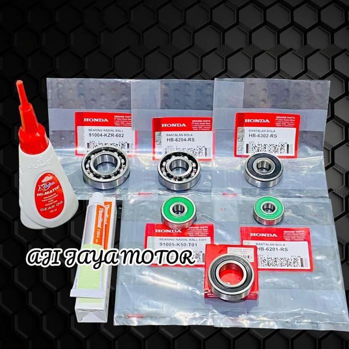 Bearing rasio gir box bearing gardan Honda vario 125 Honda vario 150 set 6 pcs plus lem dan oli gard
