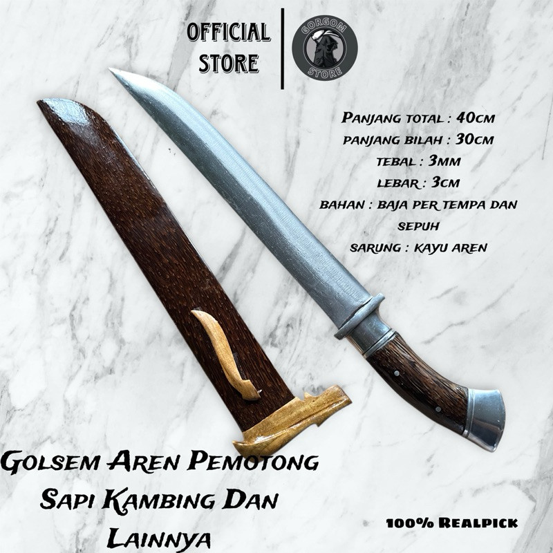 pisau sembelih sapi kambing baja per sepuh siap di gunakan tajam dan tahan lama