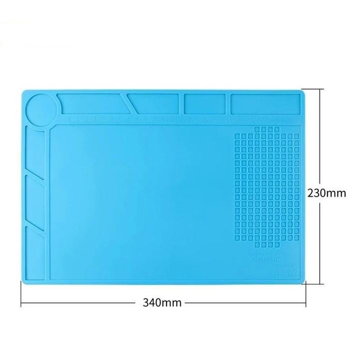 Alas Meja Kerja Service Silicone Pad Matras Solder Tahan Panas S160 - 34x23