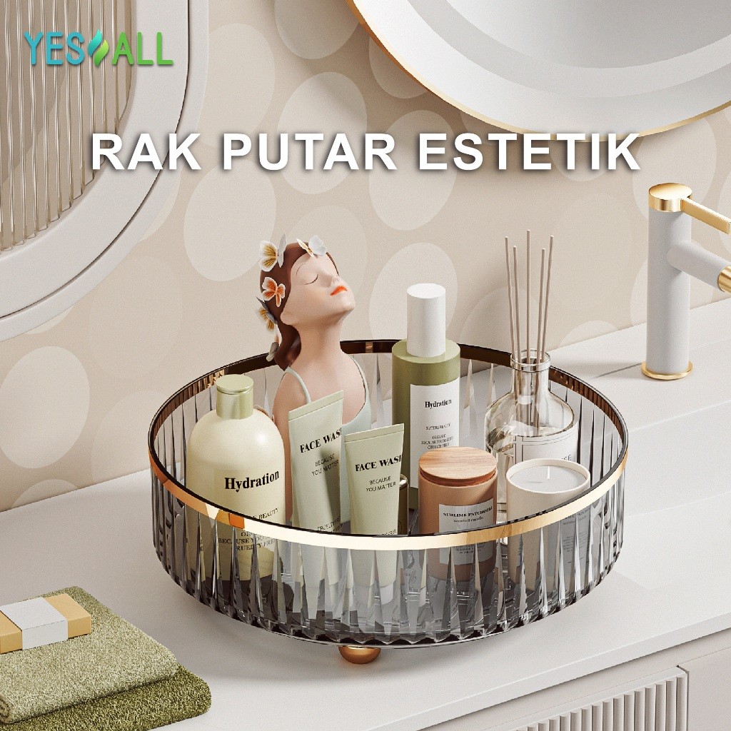 V GLOW - Rak Kosmetik Aesthetic Tempat Make Up Skincare Cosmetic Bumbu Buah Parfume Nampan