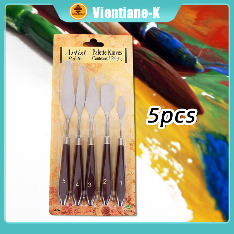 5Pcs/Set Painting Knife / Palette Knife / Spatula Lukis / Pisau Palet