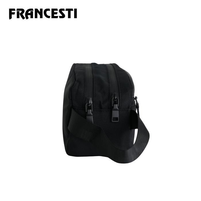 Francesti Clutch Bag 9507 Kanvas Black Hitam Canvas Pria Cowok