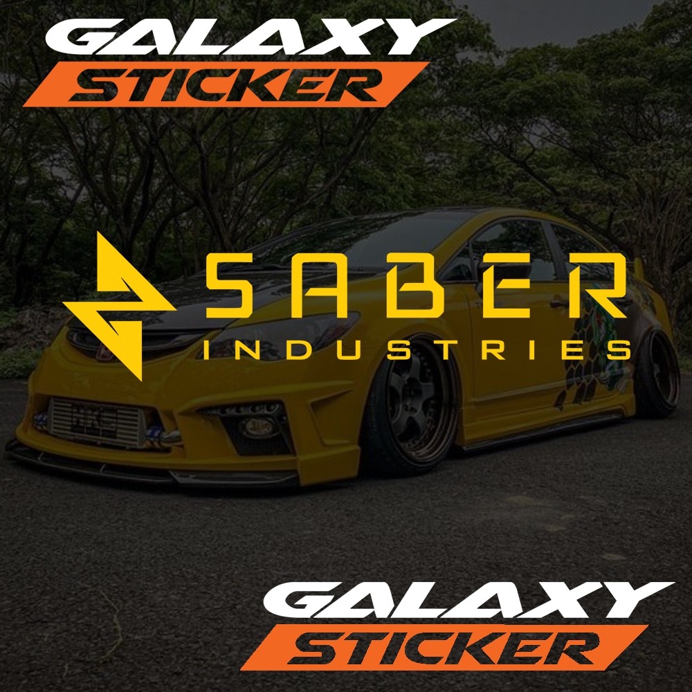 cutting sticker kaca mobil saber industries .stiker variasi saber industries