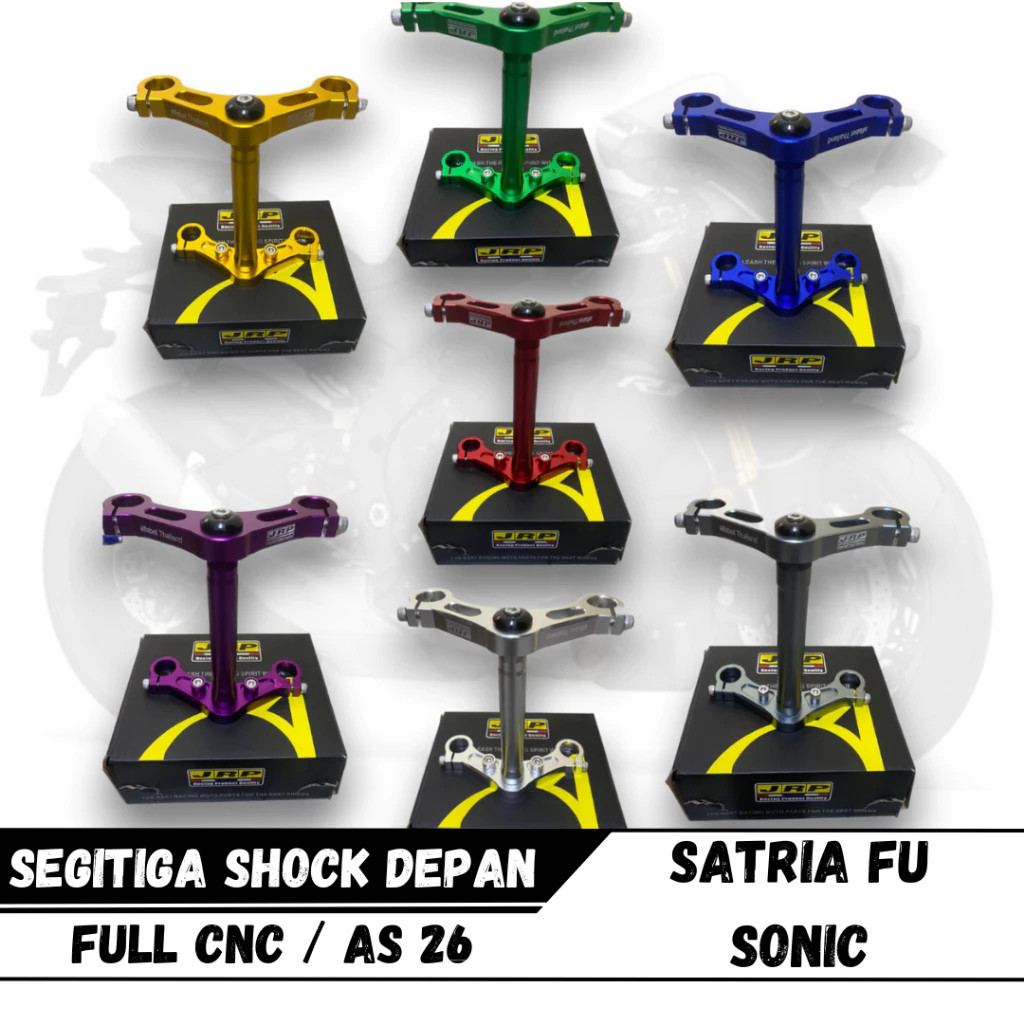 JRP RACING SEGITIGA SHOCK DEPAN FU FULL CNC AS 26 SATRIA SONIC DRAG STABILIZER SEGITIGA  DEPANMotor