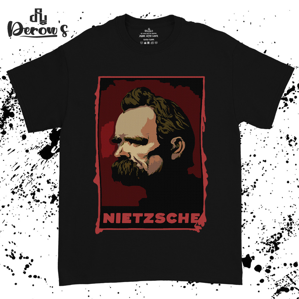 (COD) Kaos Friedrich Nietzsche | Baju Nietzsche | Derows Warfield Unisex Tshirt