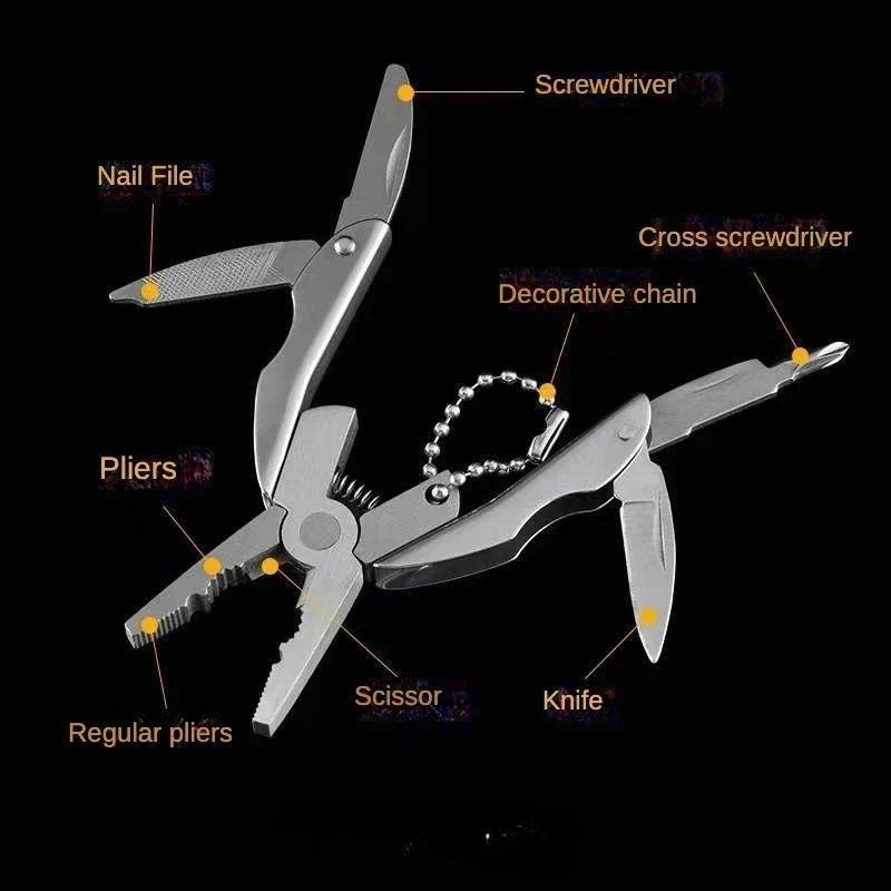 Portable Pocket Multitool 420 Stainless Steel Multitool Pliers Knife Screwdriver for Outdoor Surviva