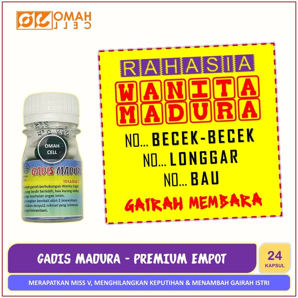 BOTOL KECIL Premium GADIS MADURA Empot obt Pil Jamu Herbal Penambah Gairah Rukun Wanita Istri Frigit