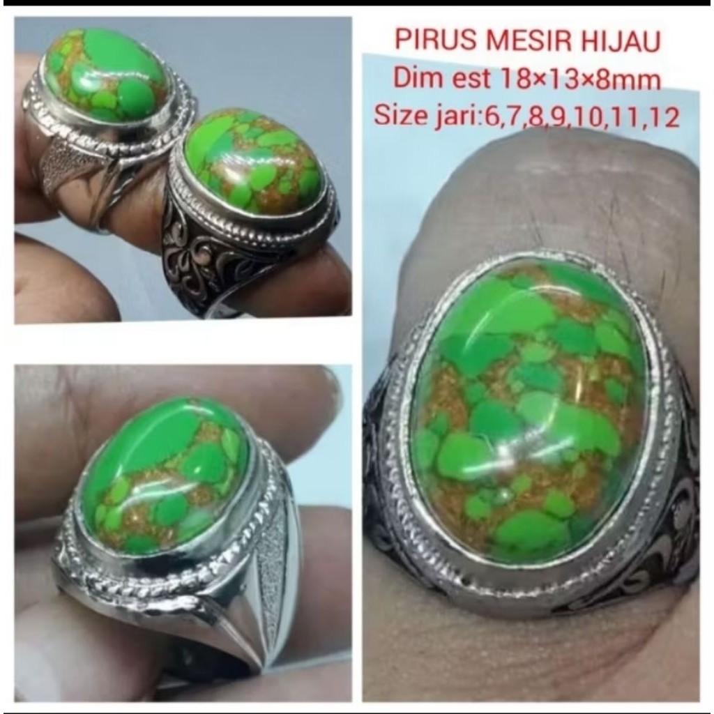 Cincin pirus urat mas hijau