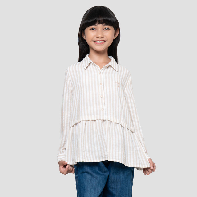 Nevada Salur Potong Pinggang Kemeja Anak Perempuan 123387989