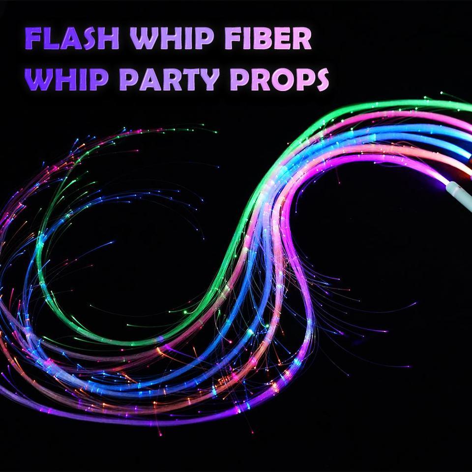 360° LED Fiber Optic WhipSwivel Super Bright Optical Hand Rope Light-up Pixel Whip Flow Toy Light Up