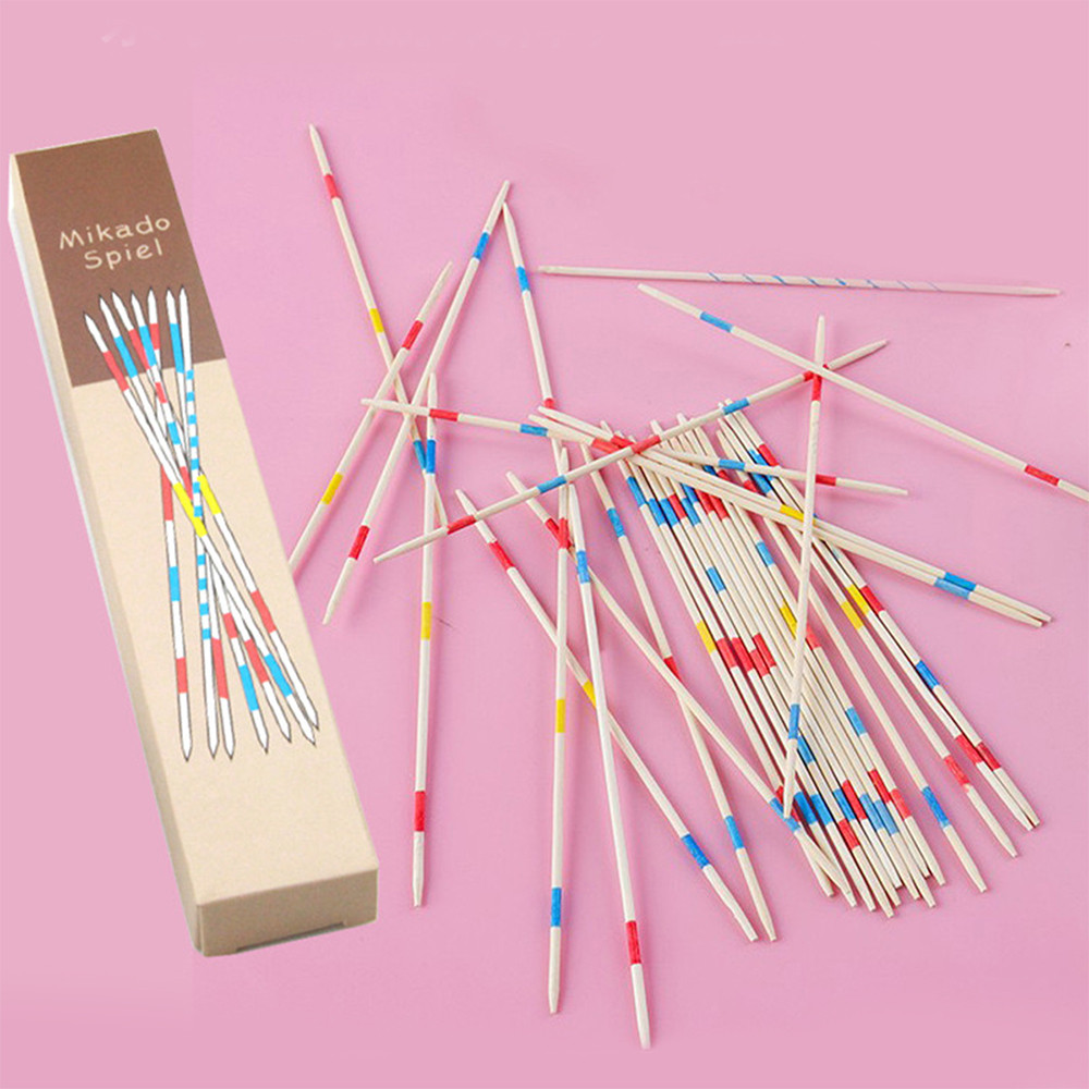 Pick Up Sticks Table Game Wooden Pick up Classic Game Mikado Spiel for Adults Kids Fun Party Family 