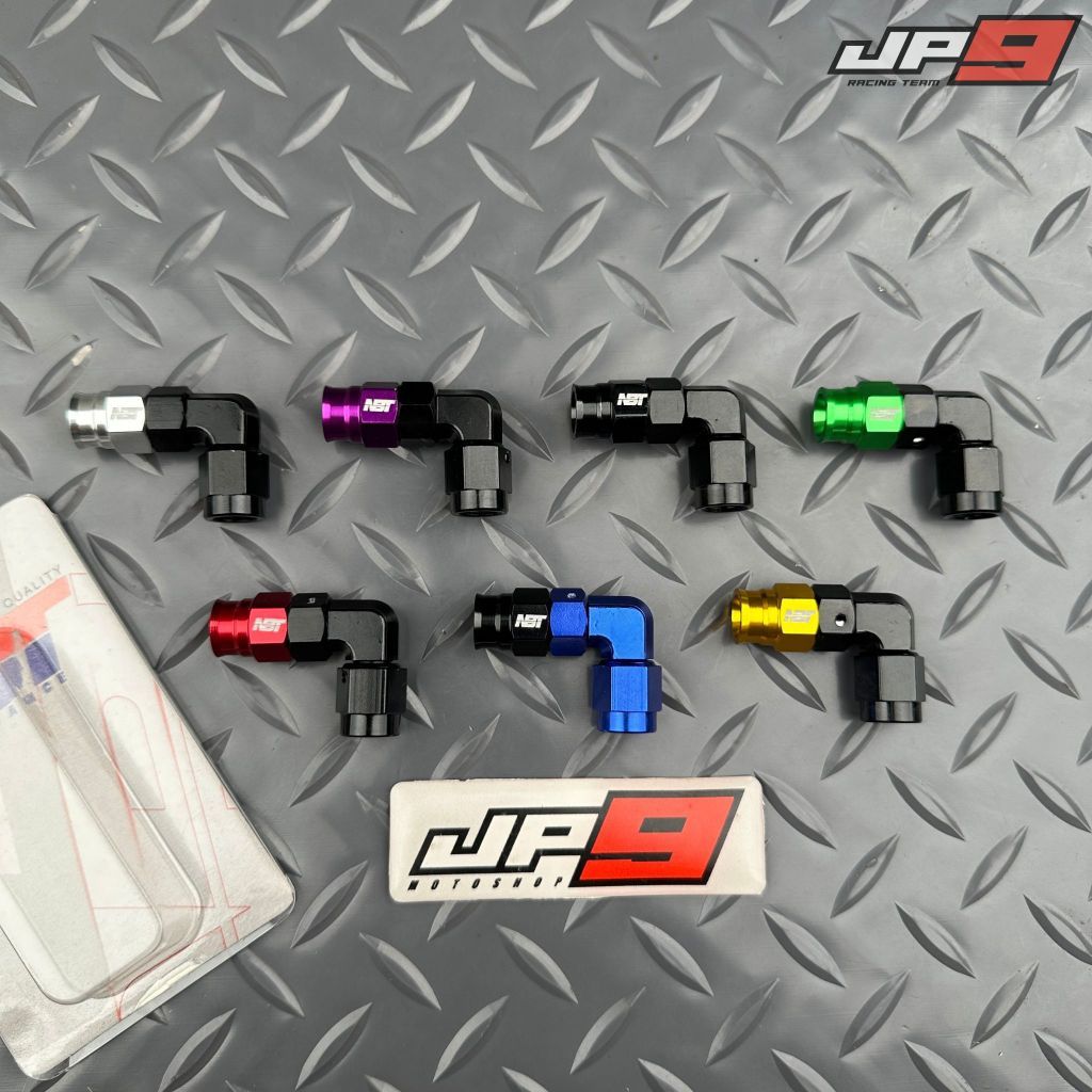 Fitting Nipple Nepel Selang Rem 90 Derajat Selang To Drat Female AN-3 Universal NBT