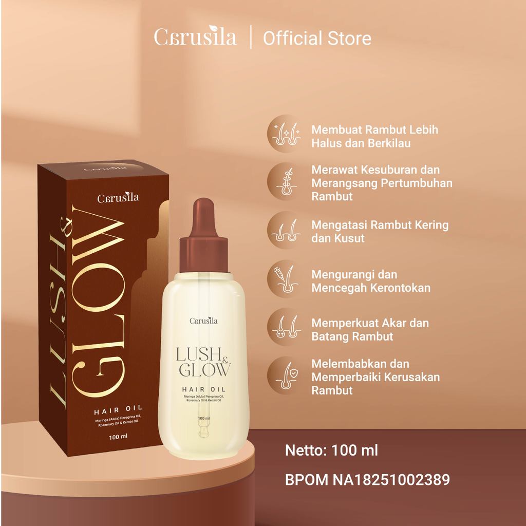 BUNDLE HAIR TONIC & HAIR OIL CARUSILA Hair Boost 2in1 Tonic & Serum Lush & Glow Hair Oil Minyak
