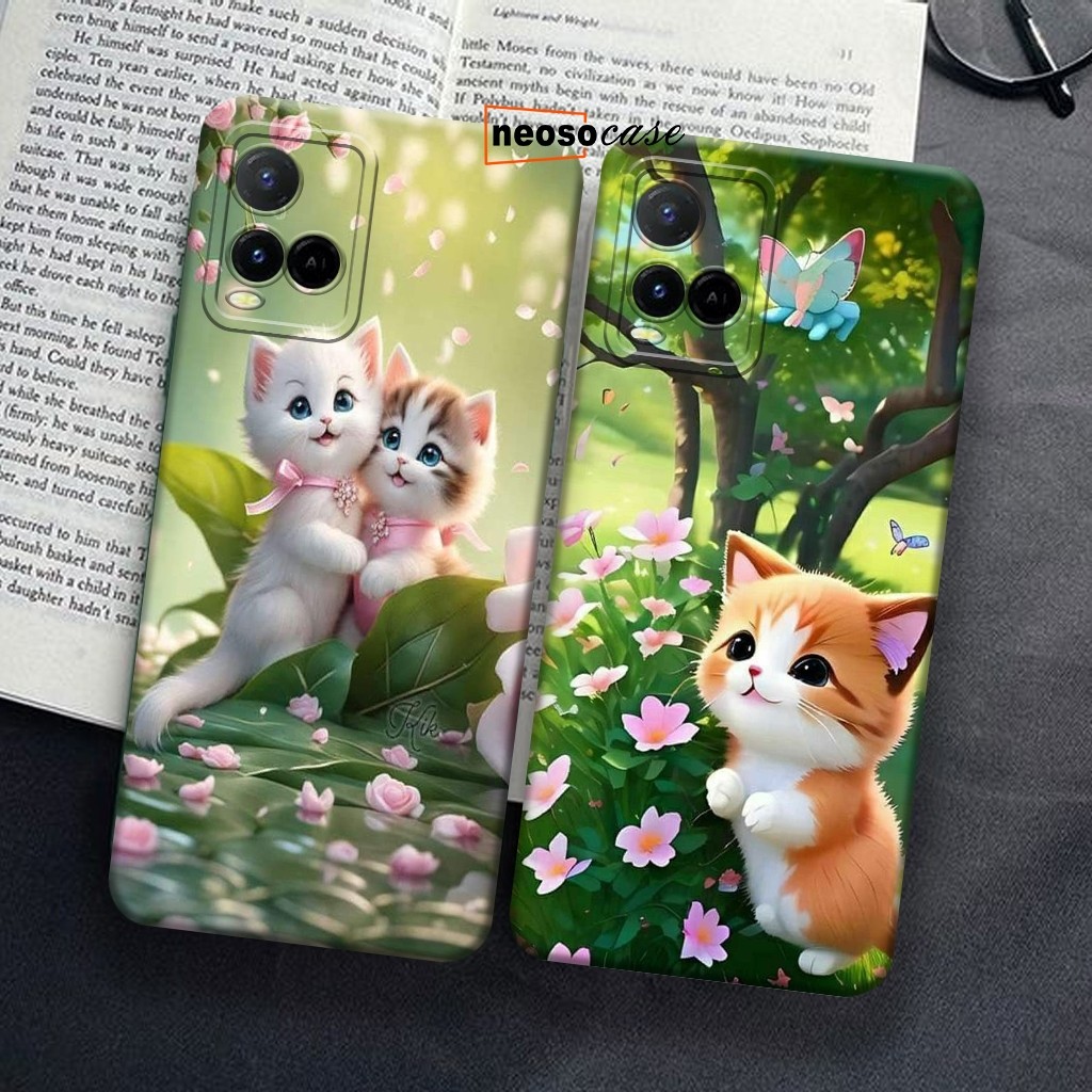 Softcase Prokamera VIVO Y21/Y21A/Y21S/Y33S/Y33T Motif Kucing full colour Kekinian Aesthetic Casing -