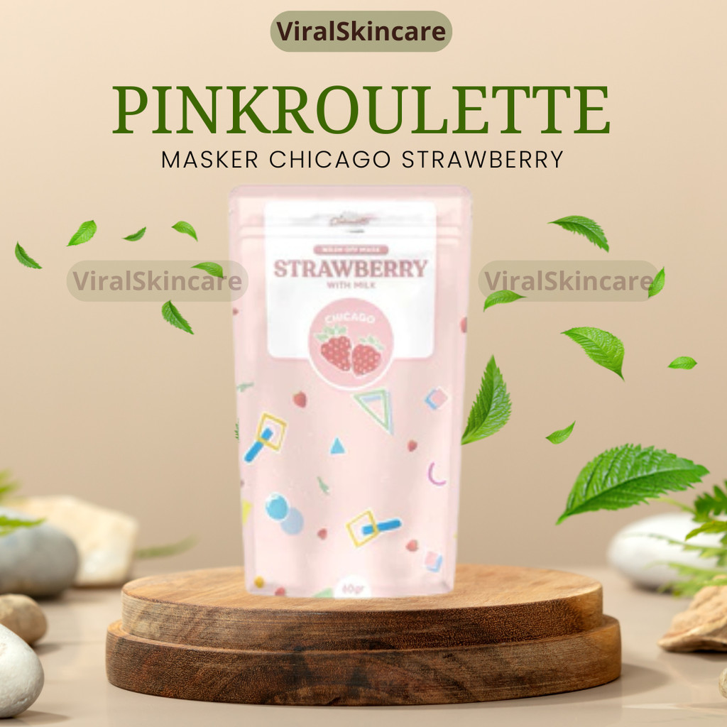 Pinkroulette Chicago Strawberry 60gr Masker Organic Facemask