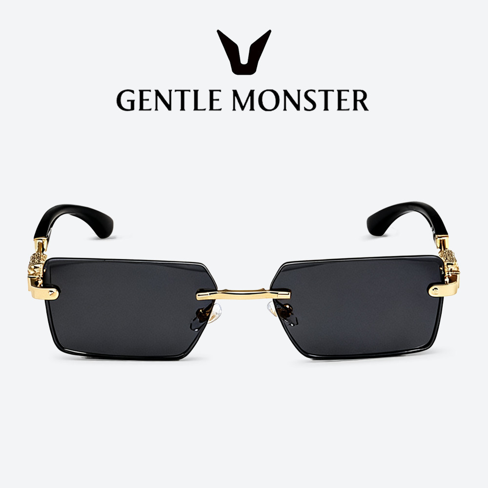 Gentle Monster Kacamata Hitam Fashion Anti-UV Anti Glare Premium Retro Rectangle Bentuk Kotak