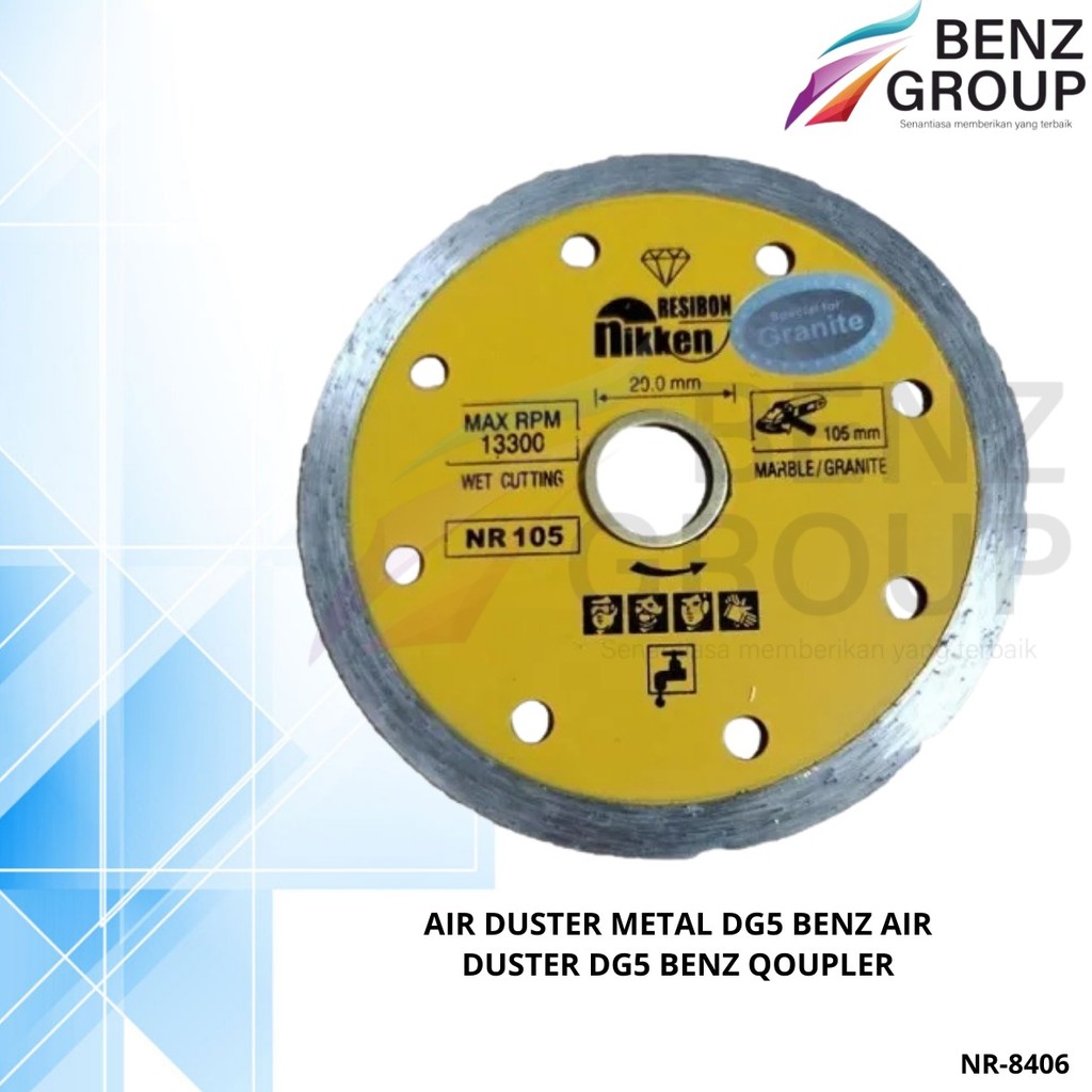 Nikken Resibon Mata Potong Keramik Granit 4 Inch NR Diamond Wheel 4” NR Wet 105 NR-8406 Mata Gerinda