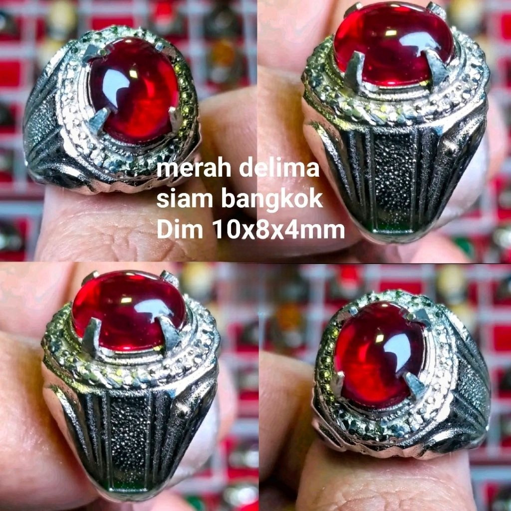Cincin batu merah delima siam bangkok