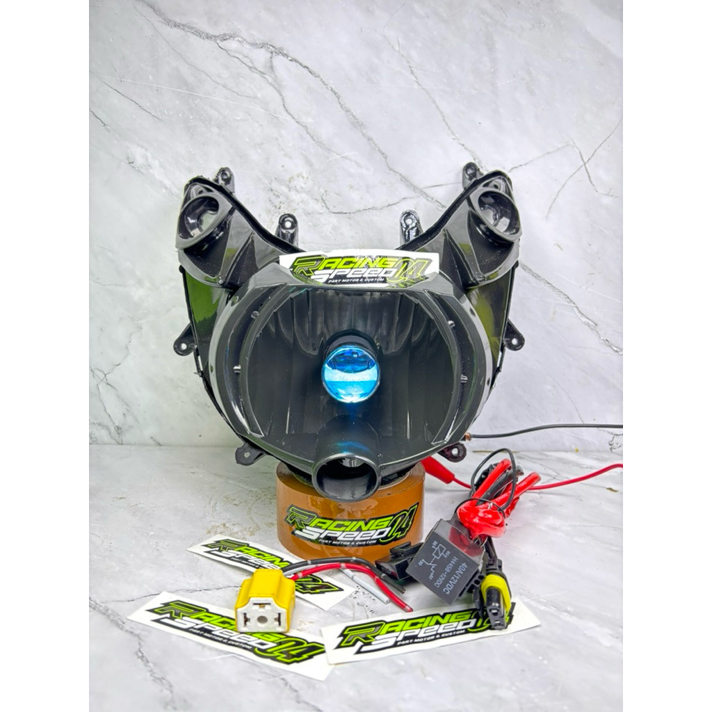 Reflektor Lampu Depan Biled H4 + Socket Mio Soul Lama Tinggalpasang .