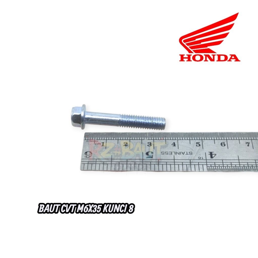 Cod BAUT CVT HONDA_BAUT CVT M6X35 KUNCI 8_BAUT CVT BEAT VARIO SCOOPY GENIO SPACY DRAT 10 KUNCI 8 PAN