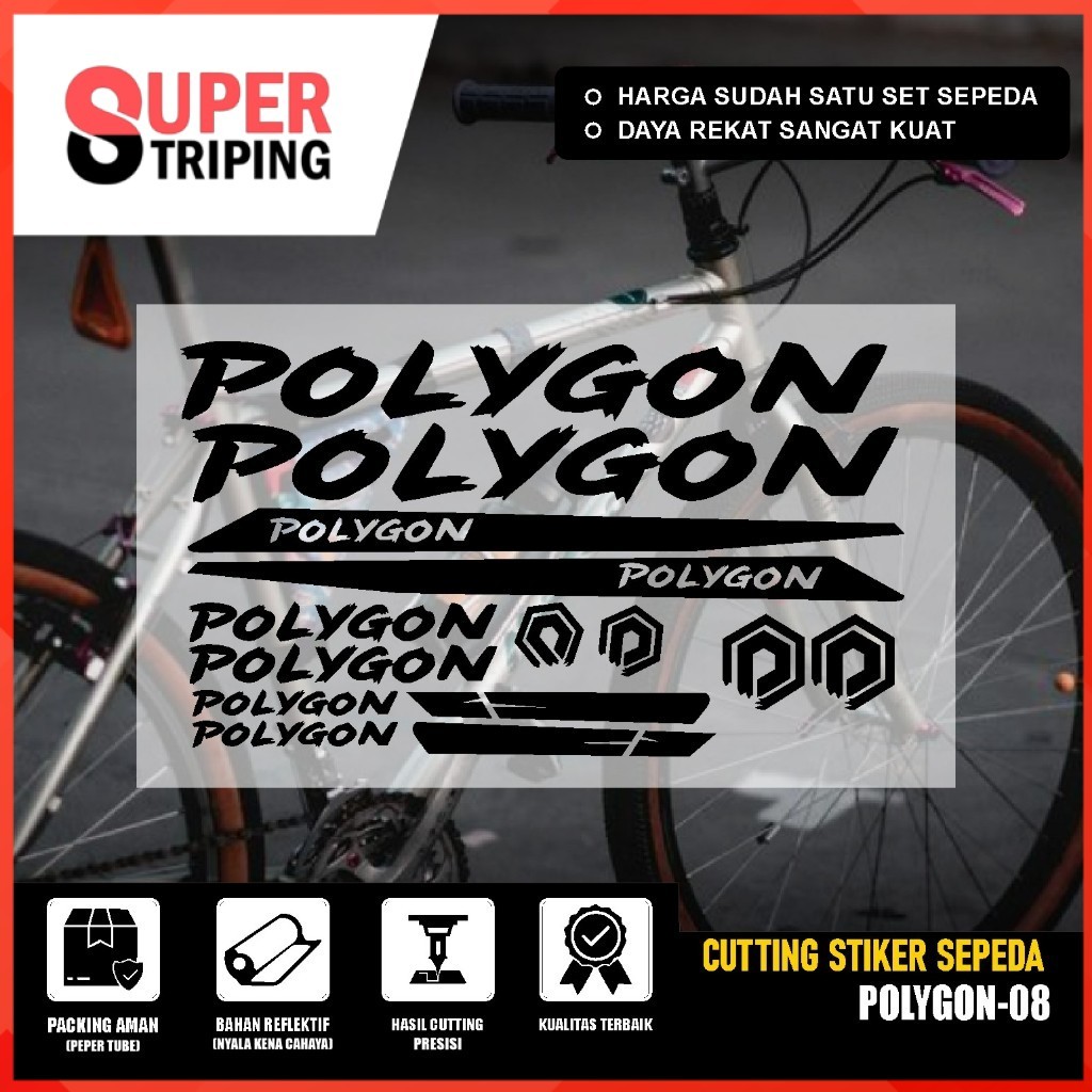 Stiker Sepeda POLYGON MTB Bike | Cutting Sticker | Decal Aksesoris Sepeda Set 08 | COD