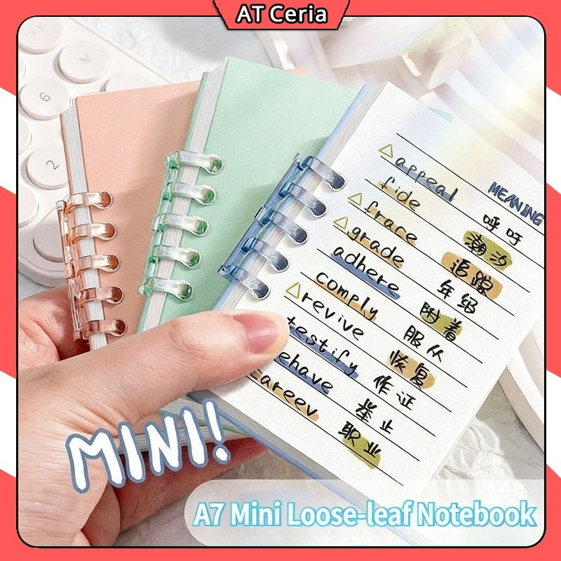 A7 Mini Loose-leaf Notebook /A7 Pocket Buku/Portable Pocket Notebook Notepad/Notebook Loose-leaf Not