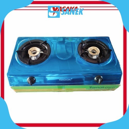 Yamakawa Kompor Gas 2 Tungku Hitam Anti Karat - 100% Original