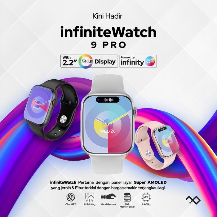 (Gadget Groove) infiniteSpace infiniteWatch 9 Pro Black Edition Jam Tangan Pintar dengan Layar 2.0" 