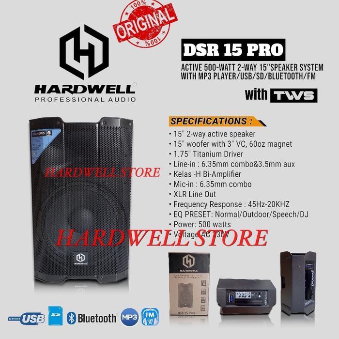 Speaker Aktif / Speaker Active 15 Inch Hardwell DSR 15 PRO Original Sepasang