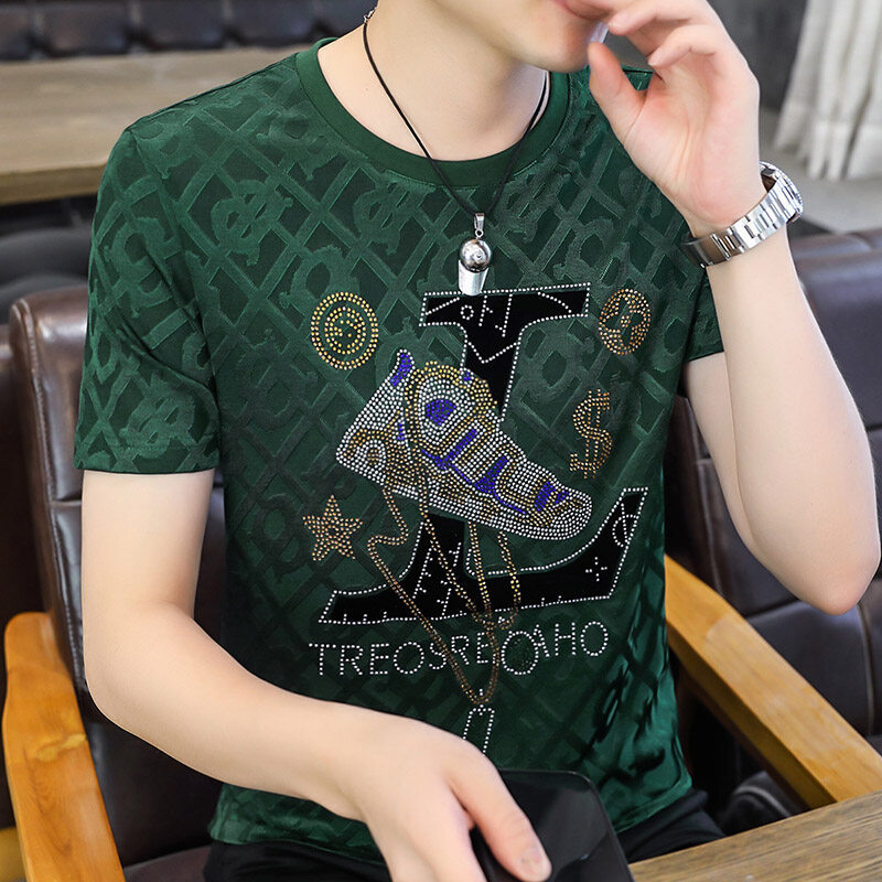 Men's Adidas Ice Silk Jacquard Fashion Short Sleeve Shirt T T-shirt