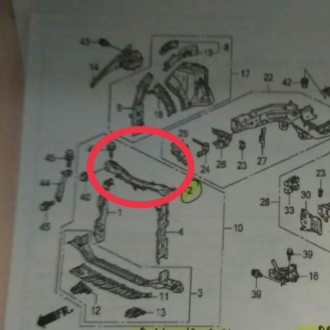 Sambungan bulhead atas Honda Jazz ge8 + lock kap mesin Honda jazz ge8 GOODS