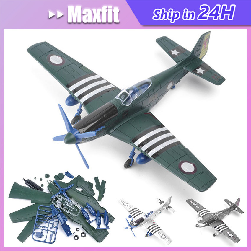 P-51 Mustang Fighter Model Pesawat Tempur Skala 1:48 Aircraf Miniatur Diecast AMERICAN MUSTANG MODEL
