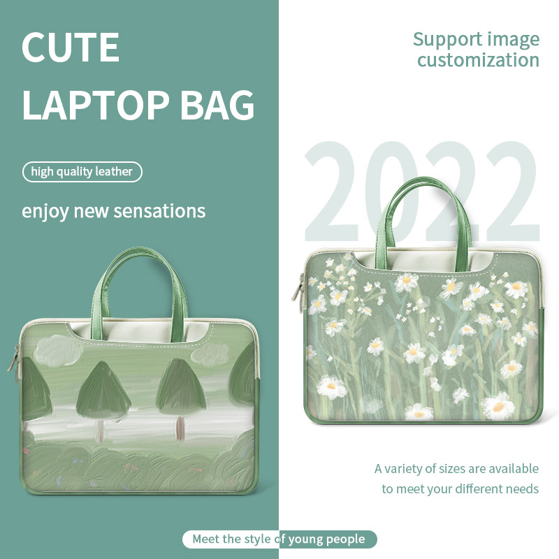 Laptop Bag Laptop Sleeve Case 13 14 15.4 15.6 In PU Shockproof Case Handbag Multipurpose for Macbook