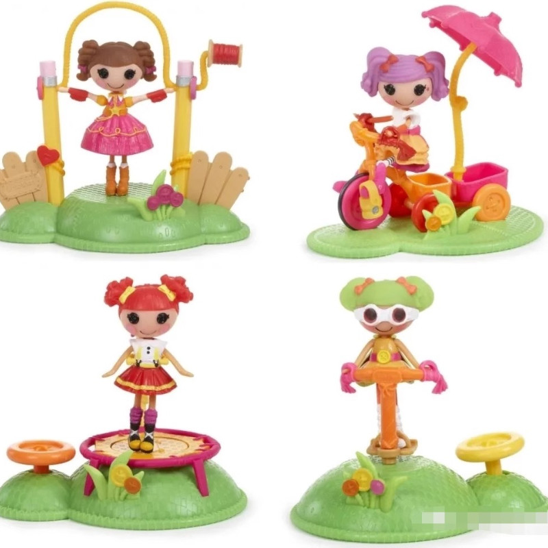 Kawaii Lalalopsy Jumping Rope Trampoline Jumping Car Scene Decoration Doll Hardware Doll Playhouse T