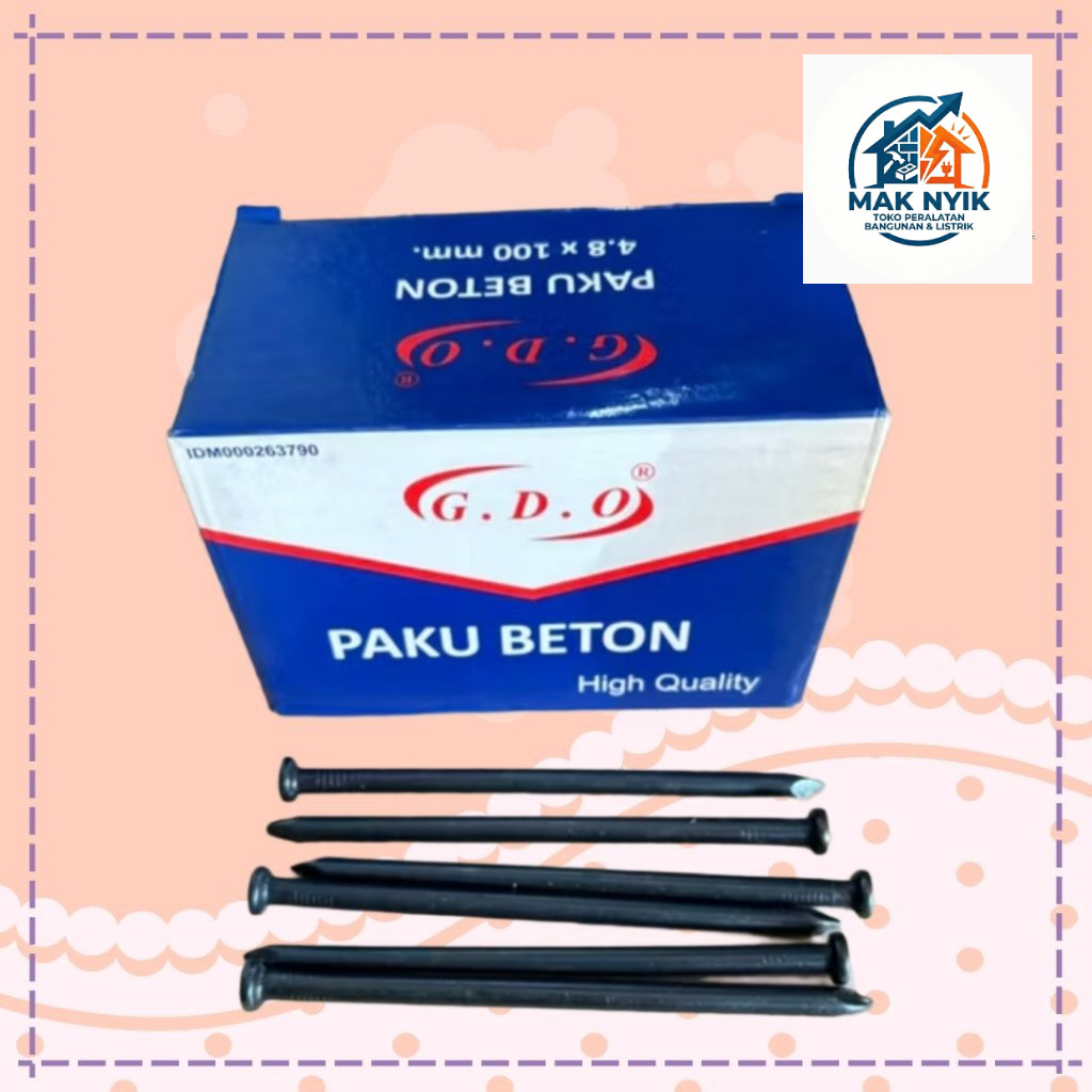 MAKNYIK STORE PAKU BETON HITAM GDO 10 CM - PAKU BETON GDO 10CM 1 DUS