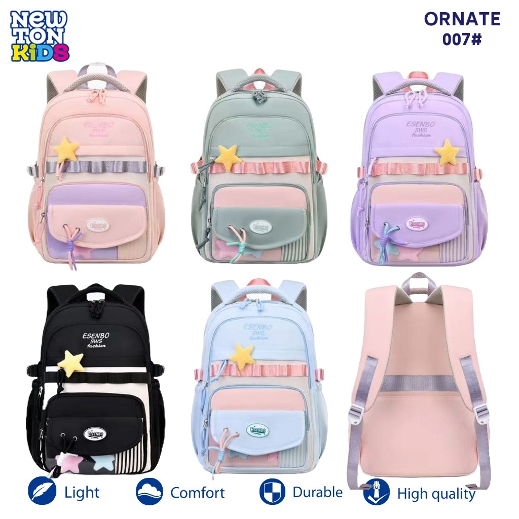 ZARISHOP.ID Newtonkids - Tas Sekolah Ornate Korea Cewek Kode 007/Ransel Korea Ornate Lucu/Tas Ransel