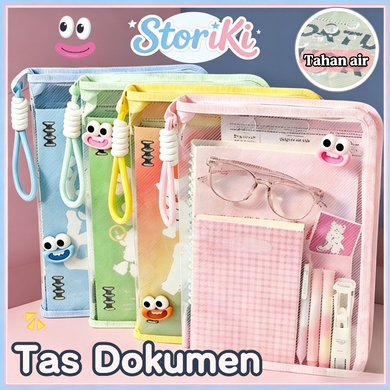 Tas Dokumen Portabel Transparan /Tas Folder Portabel Jaring Penyimpanan Kertas/Tas Klasifikasi Buku 