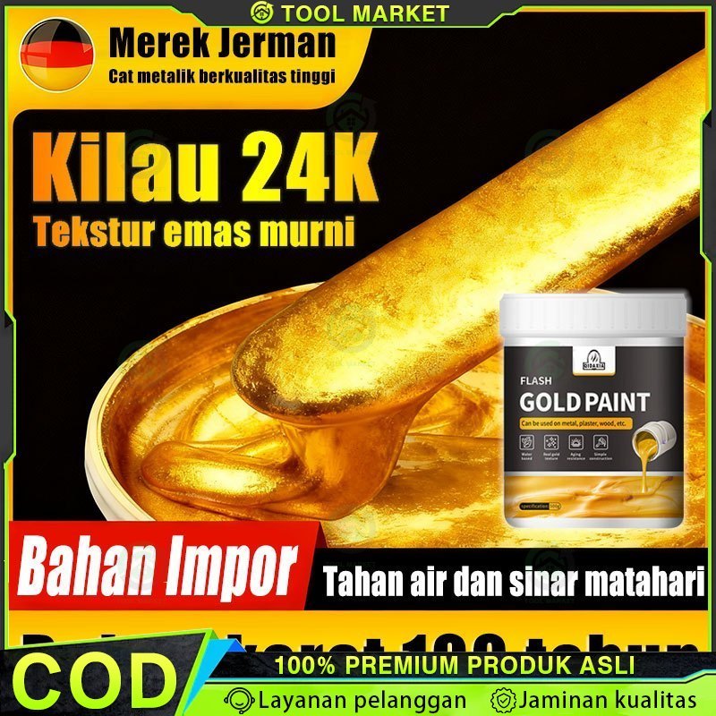 Tekstur emas murni FREE Kuas Emas Cat Gold Cat Kayu dan Besi Emas / Neo Alkycoat Royal Gold / Cat Em