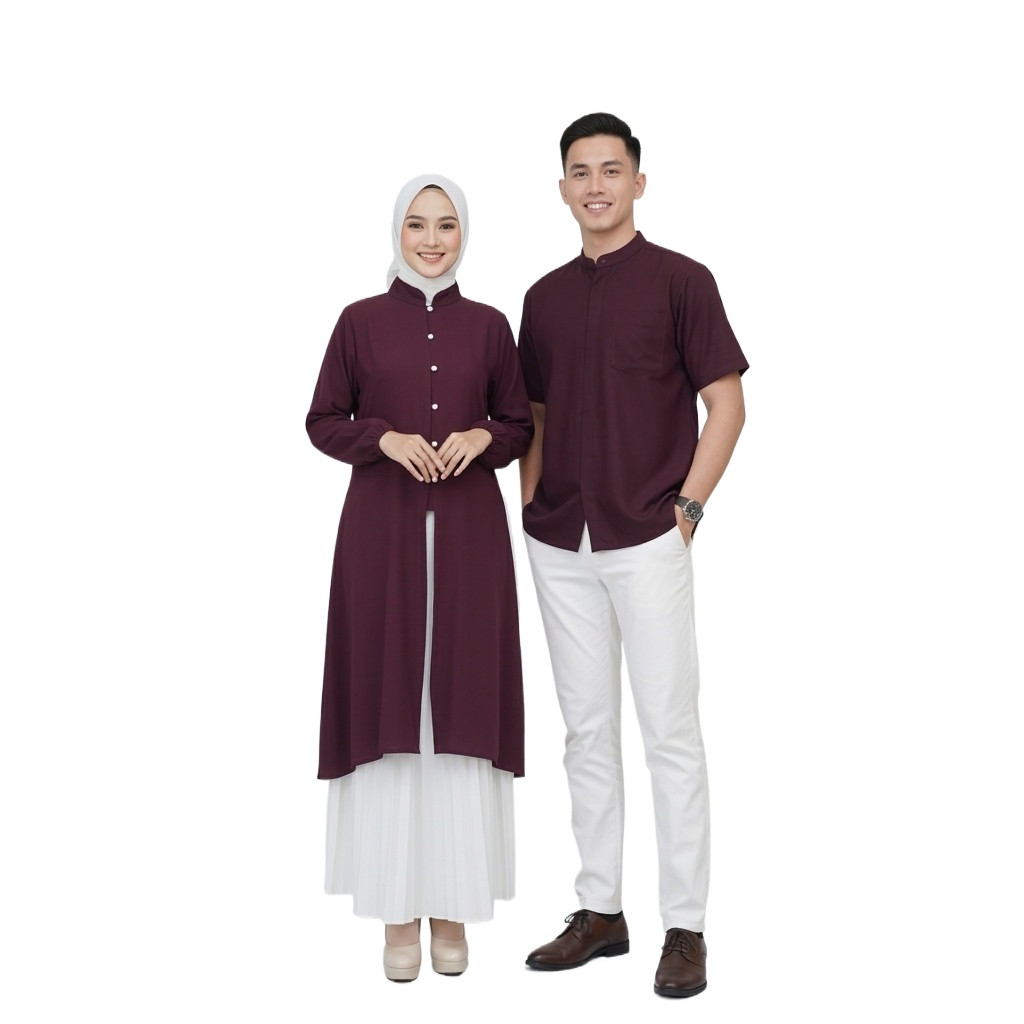 Malaya Long Tunik Couple Pasangan / Baju Muslim Lebaran Pasangan Sarimbit