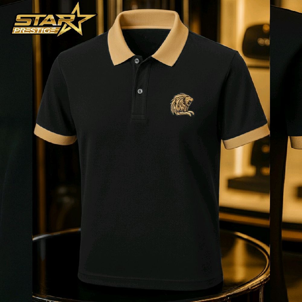 Kaos Polo Pria Motif Bordir "LION" Oversize M L XL XXL XXXL XXXXL XXXXXL (6L) Polo T-shirt Men Embro
