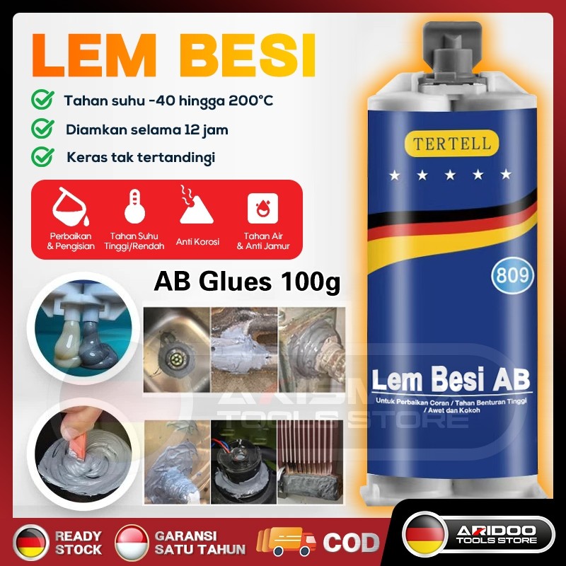 COD Lem AB Besi Super Kuat Tahan Panas Kafuter Lem Perekat Super Untuk Reparasi Mobil /Rumah  Lem Be
