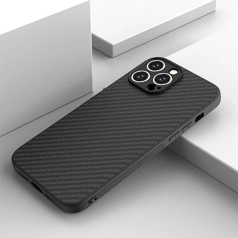 CASE IPHONE 16 15 14 13 12 11 / PRO / MINI / PLUS / PRO MAX SLIM FIT CASE CARBON FIBER ANTI PANAS