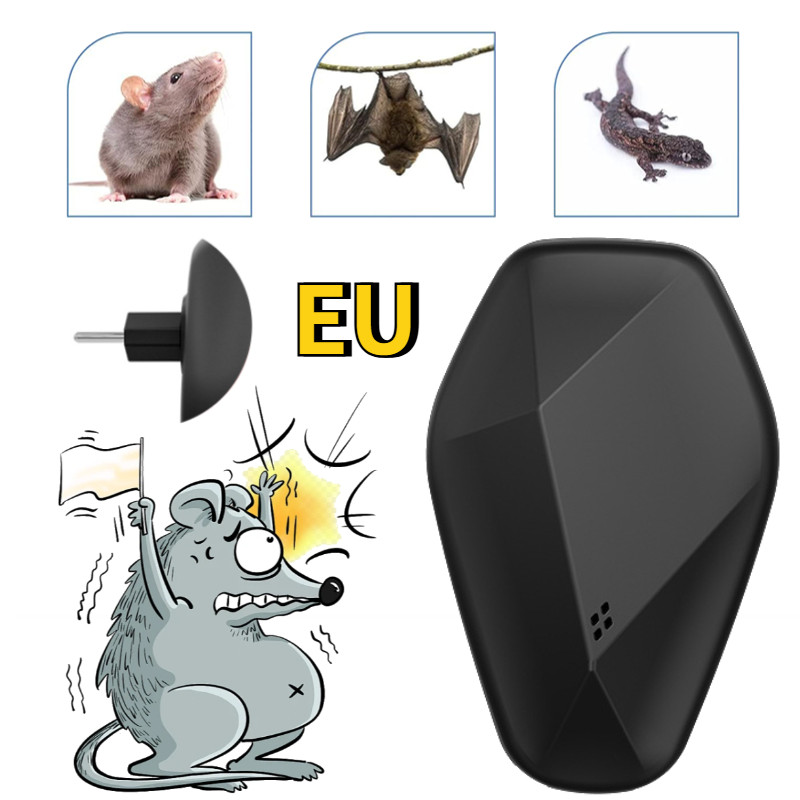 Pengusir Tikus Elektrik Portabl EU Alat Usir Tikus Anti Tikus Suara Ultrasonic Pengusir Tikus