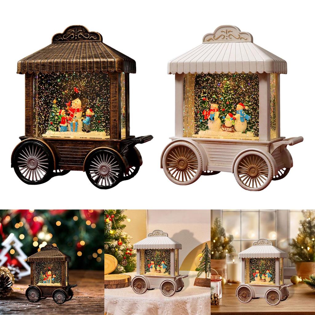 Christmas Musical Snow Globe Music Box Snowman for Indoor Home Centerpiece