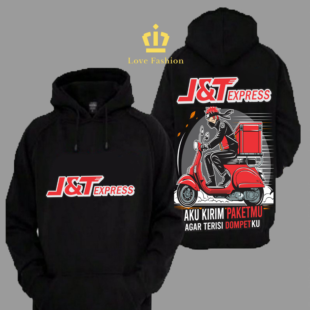 Sweater Hoodie Distro J&T Express JNT Aku Kirim Paketmu Agar Terisi Dompetku Premium Terbaru