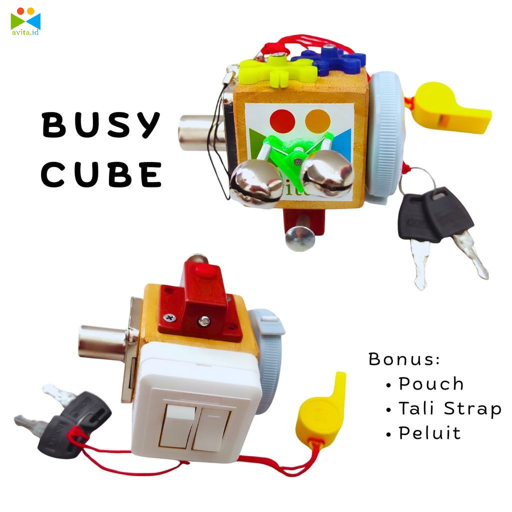 Mainan Edukasi Busy Cube / Busy Cube Montessori Play / Mainan Edukasi Kubus Kayu