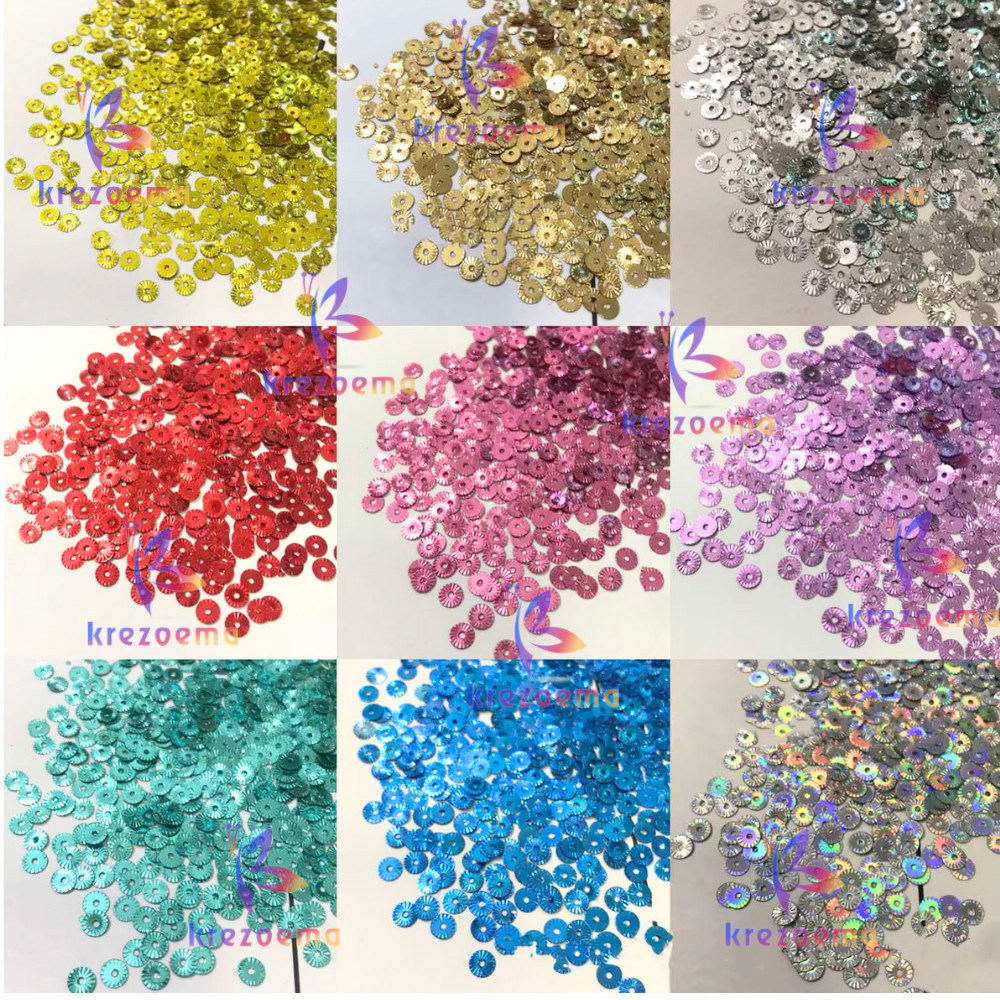 Payet bulat  Manik payet piring 6mm  Payet gepeng per-10gram berbagai macam warna